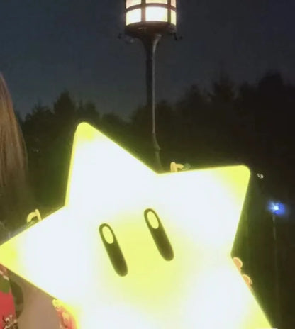 Super Mario Glowing Star Crossbody Bucket – Light‑Up Popcorn Bag for Cosplay & Gifts