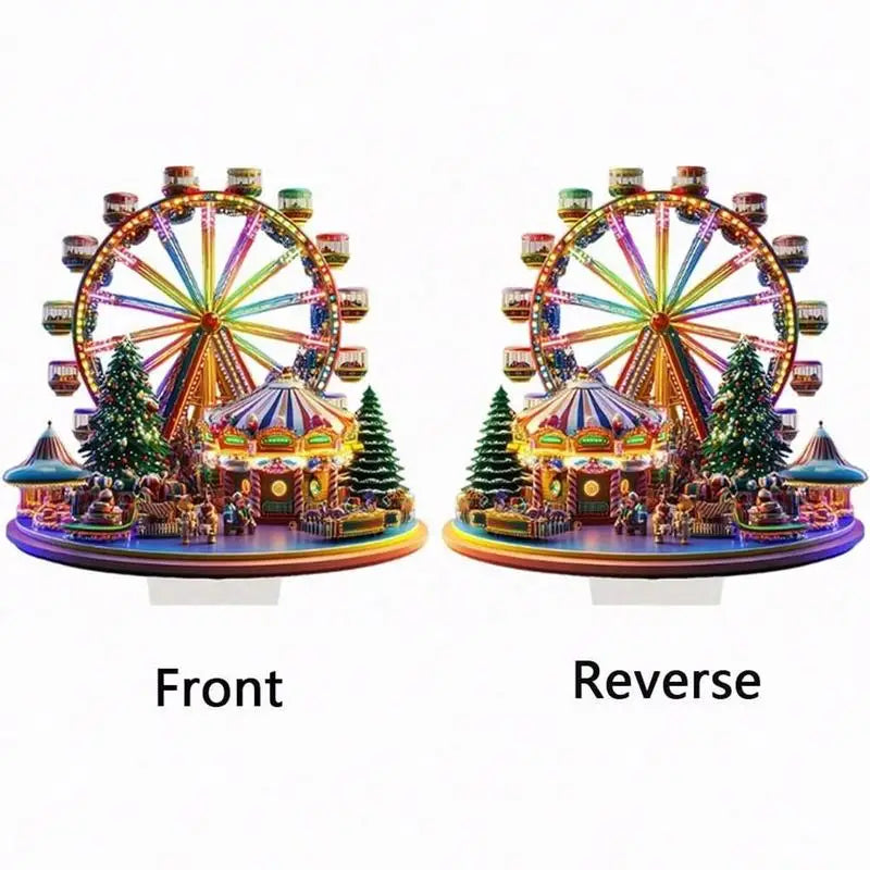 Christmas Ferris Wheel Decoration 2D Desktop Acrylic Ferris Wheel Shelf For Home Holiday Party Desktop Christmas Ornaments