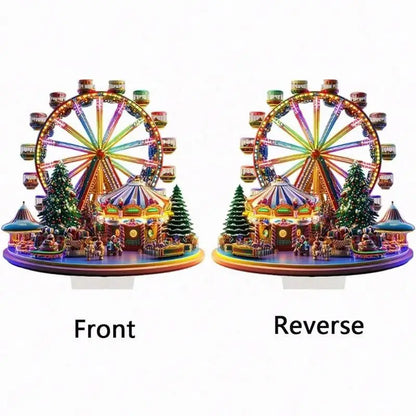 Christmas Ferris Wheel Decoration 2D Desktop Acrylic Ferris Wheel Shelf For Home Holiday Party Desktop Christmas Ornaments