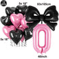 Giant Black Pink Bow Balloon Coquette Birthday Party Decorations Bowknot Balloon for Girls Baby Shower Bridal Wedding Supplies