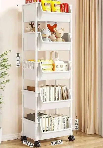 Trolley Bookshelf Kitchen Storage Rack Kitchen Corner Narrow Slit Storage Cabinet Bathroom Living Room Home Organizer