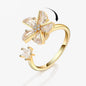 Fidget Spinner Ring Anxiety for Women Multiple Crystal Flower Eye Butterfly Animal Ring Rotate Anti Stress Wedding Jewerly