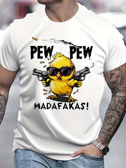 Summer men's 100% pure cotton casual loose oversized cool girl cartoon printed comfortable round neck short sleeved T-shirt top