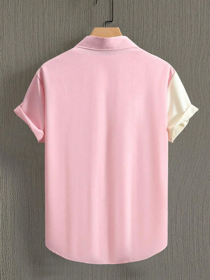 Men's short-sleeved casual comfortable and soft 3D pattern print shirt