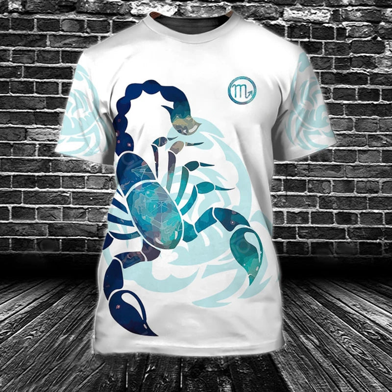 Men’s 3D Scorpion Print T‑Shirt – Summer Casual Oversized Tee