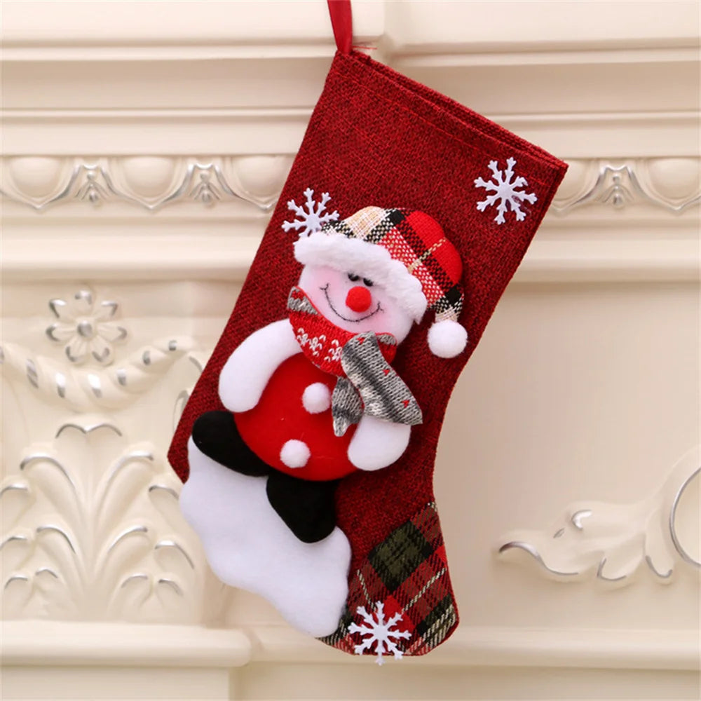 Christmas Hangings Classic Christmas Elements Printed Stocking