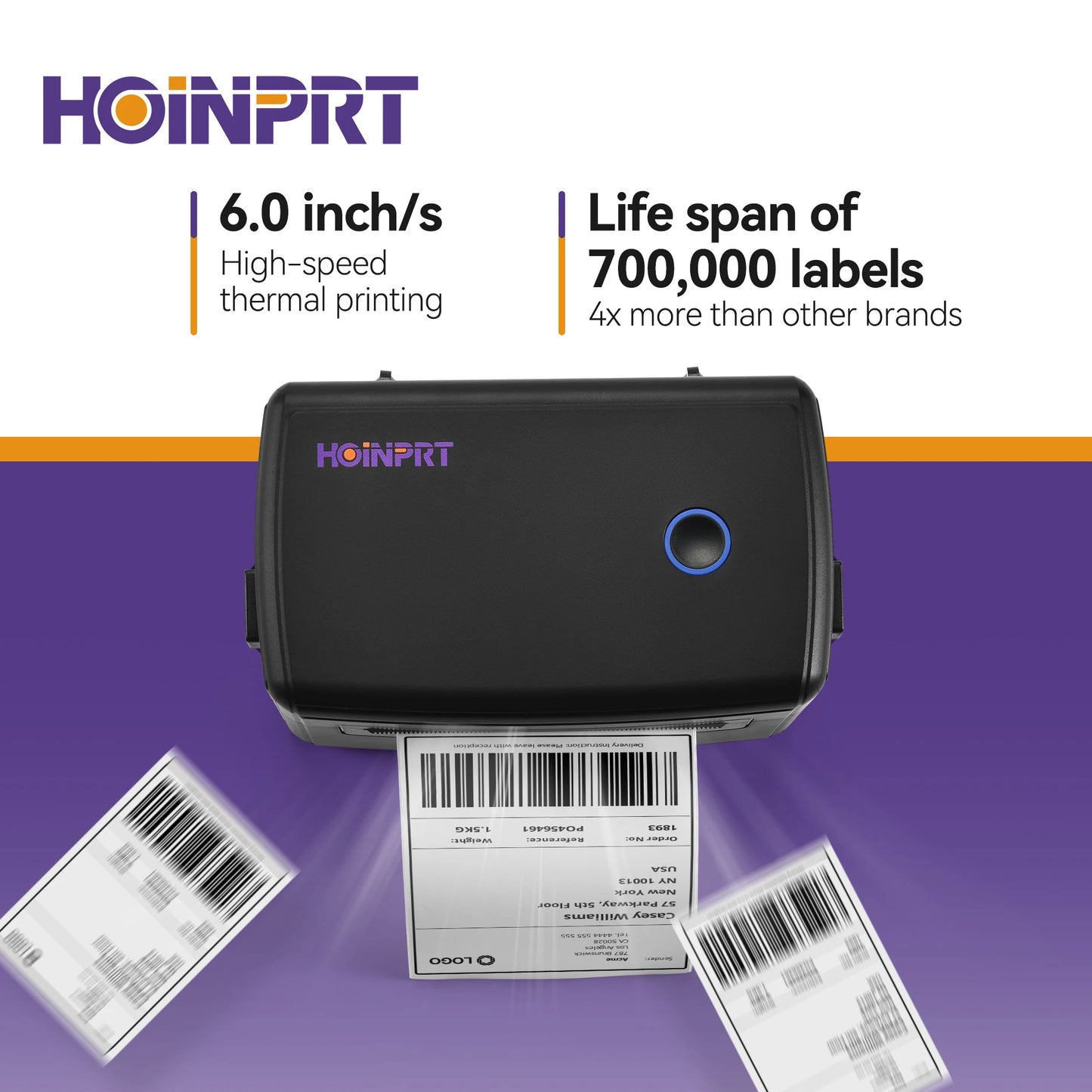 Thermal Label Printer 4x6, Shipping Label Maker for Small Business, High-Speed,Inkless, for USPS, Amazon, Etsy, USB for Windows