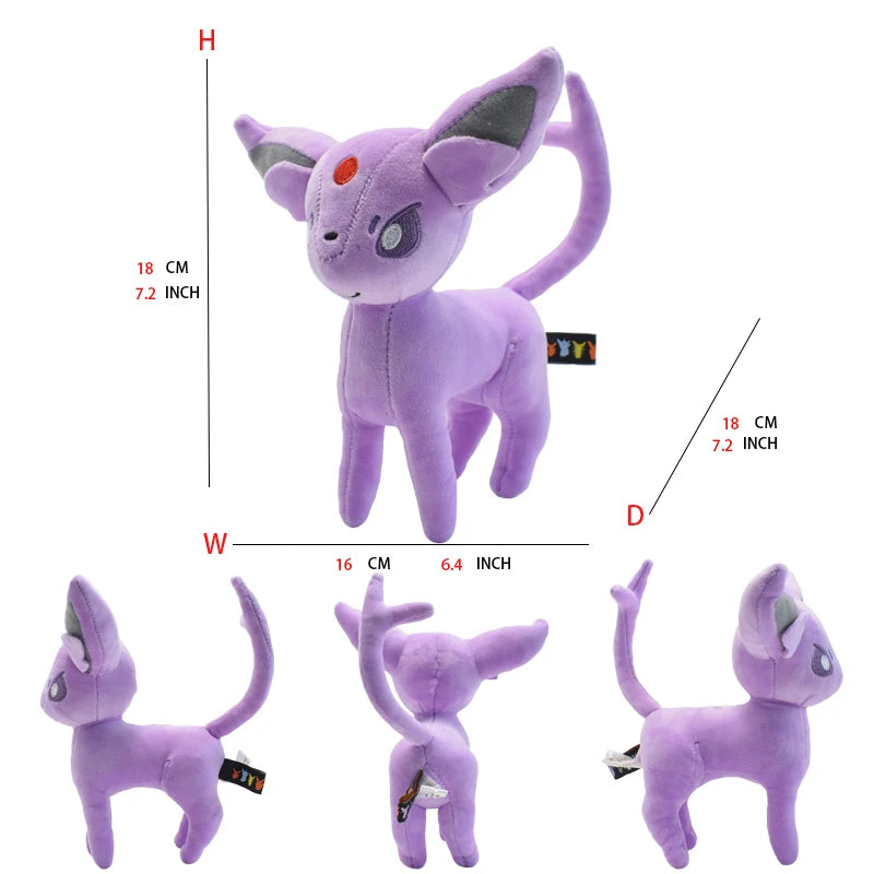 20 cm Pokémon Plush Dolls, featuring fan‑favorite characters like Pikachu, Charmander, Squirtle, Bulbasaur, Jigglypuff, Eevee, Snorlax, and Lapras.n Umbreon Vaporeon Sylveon d