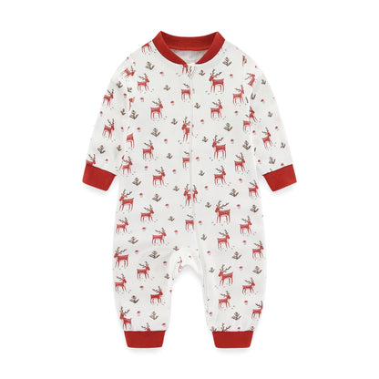 Newborn Baby 2-way Zipper Romper Cotton One-piece Jumsuit 0-24 Months Long Sleeve Newborn Baby Pajamas Comfortable Breathable