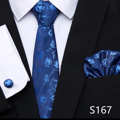 Tie Pocket Squares Cufflink Necktie Set