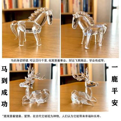30 Styles Clear Crystal Cute Animal Figurines Glass Sculpture Paperweight Home Decors Table Ornament Xmas Kids Lady Favor Gift