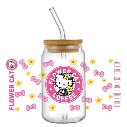 Miniso New Hello Kitty Theme 16oz Libbey Glass 3D Wrapping for cup, mugs, ect.