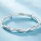 925 Sterling Silver Full-blown Flowers Bracelet For Women Original Texture Adjustable Solid Bracelets Light Luxury Party Jewelry