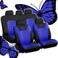 Car Seat Cover Full Set, Universal Butterfly Pattern Embroidery Auto Seat Cover Set