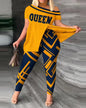 Women's Elegant Short-Sleeved Irregular Fashion Two-Piece Pants Suit Set