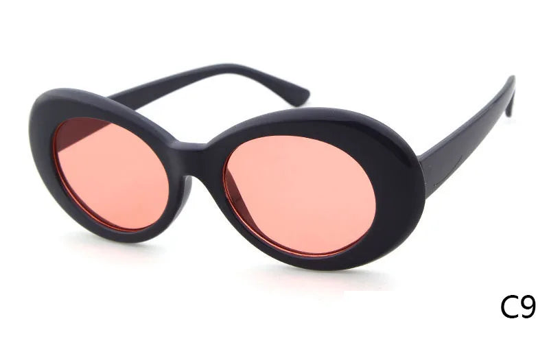 WHO CUTIE Vintage Small Oval Sunglasses Men Women Brand Designer 90S Retro White Leopard Frame Shades Sun Glasses OM524