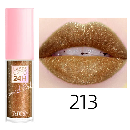 Glitter Lip Glaze Long Lasting Waterproof Liquid Lip Gloss Lipstick Makeup 18 Colors