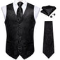 Luxury Paisley Men's Suit Vest Tuxedo Waistcoat Necktie Handkerchief Cufflink Sleeveless Jacket Vest