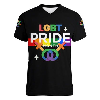 Fashion Gay Pride LGBT T-shirt For Men Women Love is Love Rainbow V Neck T Shirt Street Party Short Sleeve Oversized Tee Shirts
