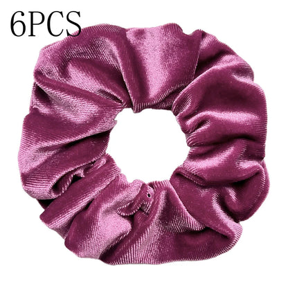 10/6 Accessories Scrunchies Hair Scrunchy Women Velvet Solid Leopard Tie Dye Ponytail Holder Headwear Elastic Ties Bands Set