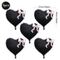 22inch Pink Red Black Heart Shaped Foil Balloons with Bow Valentines Day Wedding Party Decorations Birthday Baby Shower Supplies