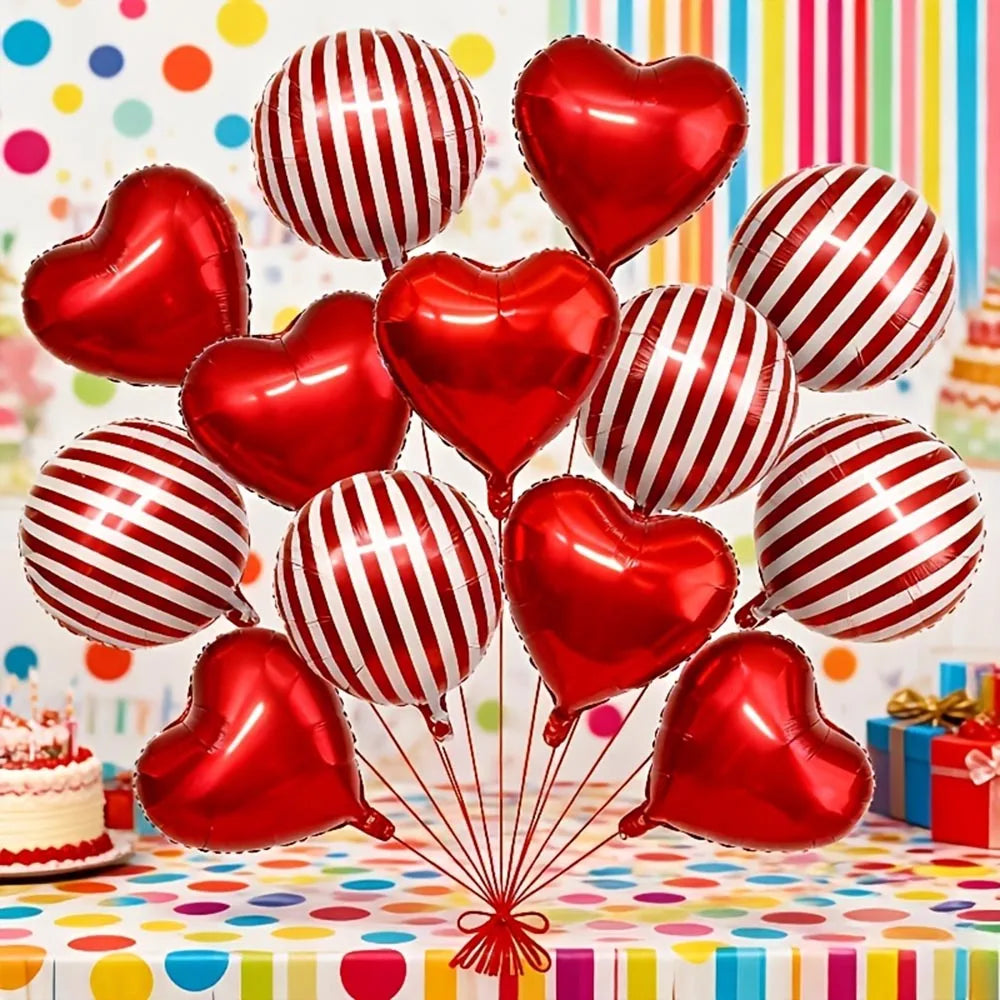 18" Love Heart Foil Balloon Set – Valentine’s Day, Wedding, Birthday & Anniversary Decor
