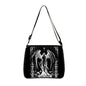 Gothic Black Angel Pattern Women Shoulder Bag Demon Punk Handbags for Travel Key Purse Phone Holder Messenger Bag Crossbody Bag