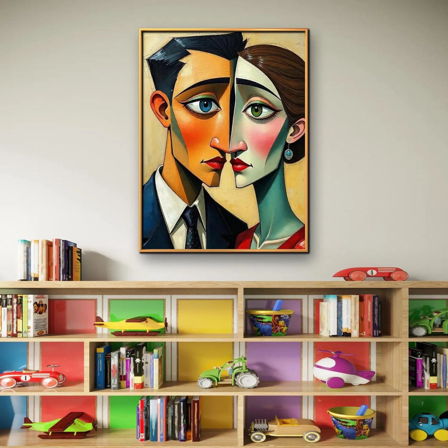 Abstract Couple Portrait 5D Diamond Painting – DIY Rhinestone Diamond Embroidery Art for Home Décor & Gifting