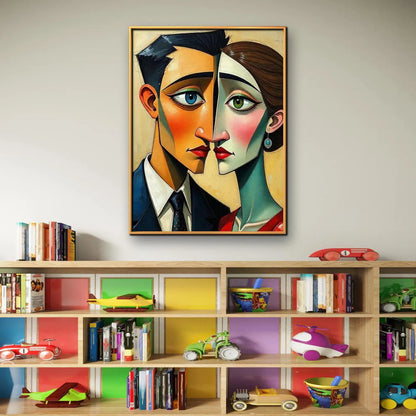 Abstract Couple Portrait 5D Diamond Painting – DIY Rhinestone Diamond Embroidery Art for Home Décor & Gifting