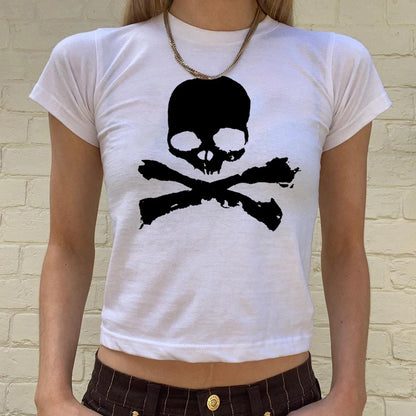 Vintage Grunge Graphic Print Gothic Skull Punk Streetwear Women's T Shirt