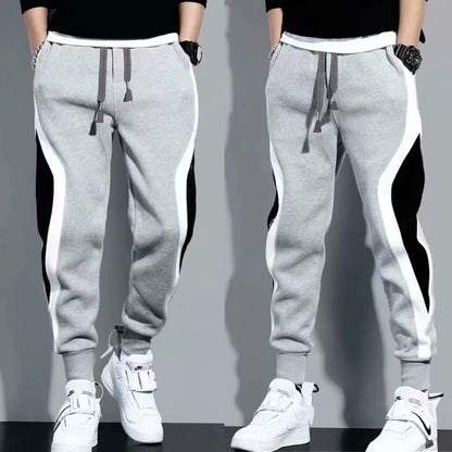 Men's Sports Pants Spring Loose Fitting Leggings Patchwork Running Training Casual Pants