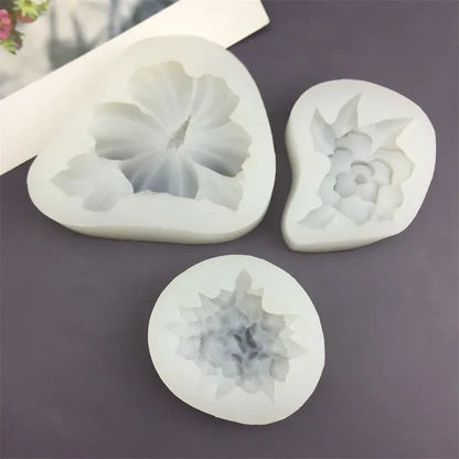 3D Flower Shape Fondant Mold Aromatherapy Candle Silicone Mold Cake Chocolate Decoration Baking Tool Craft Gifts Making Mould