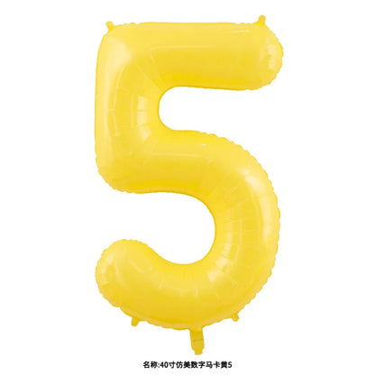 40‑Inch Yellow & White Macaron Daisy Number Foil Balloon