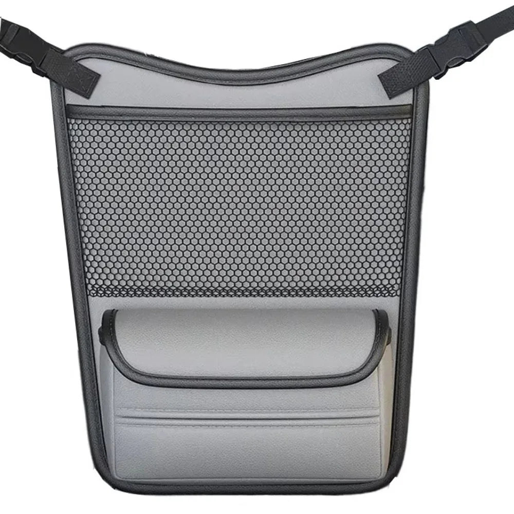 Double Side Storage Car Seat Storage Bag With Tissue Box Mesh Pockets Central Control Storage Pocket Space Saving