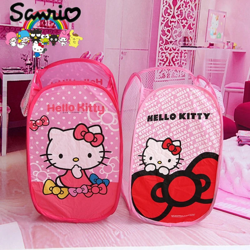 Sanrio Laundry Basket Hello Kitty Kuromi Mymelody Cinnamoroll Animation Peripheral - Foldable Clothes Storage