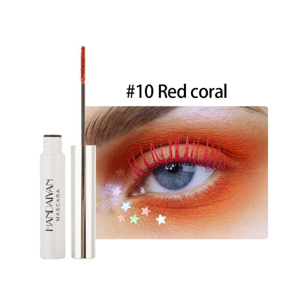 12 Color Mascara Waterproof Fast Dry Eyelashes Curls Extension Festival Make-Up Eyelashes Blue Red Purple Black White Mascara