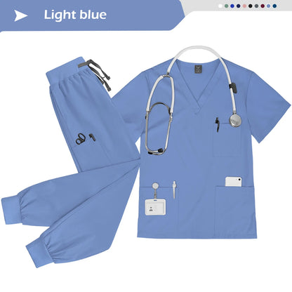 Wholesale Nurse Uniform Set Doctor Nurses Dental Hospital Uniforms Joggers Pants Sets Beauty Spa Nursing Articles Scrub Workwear