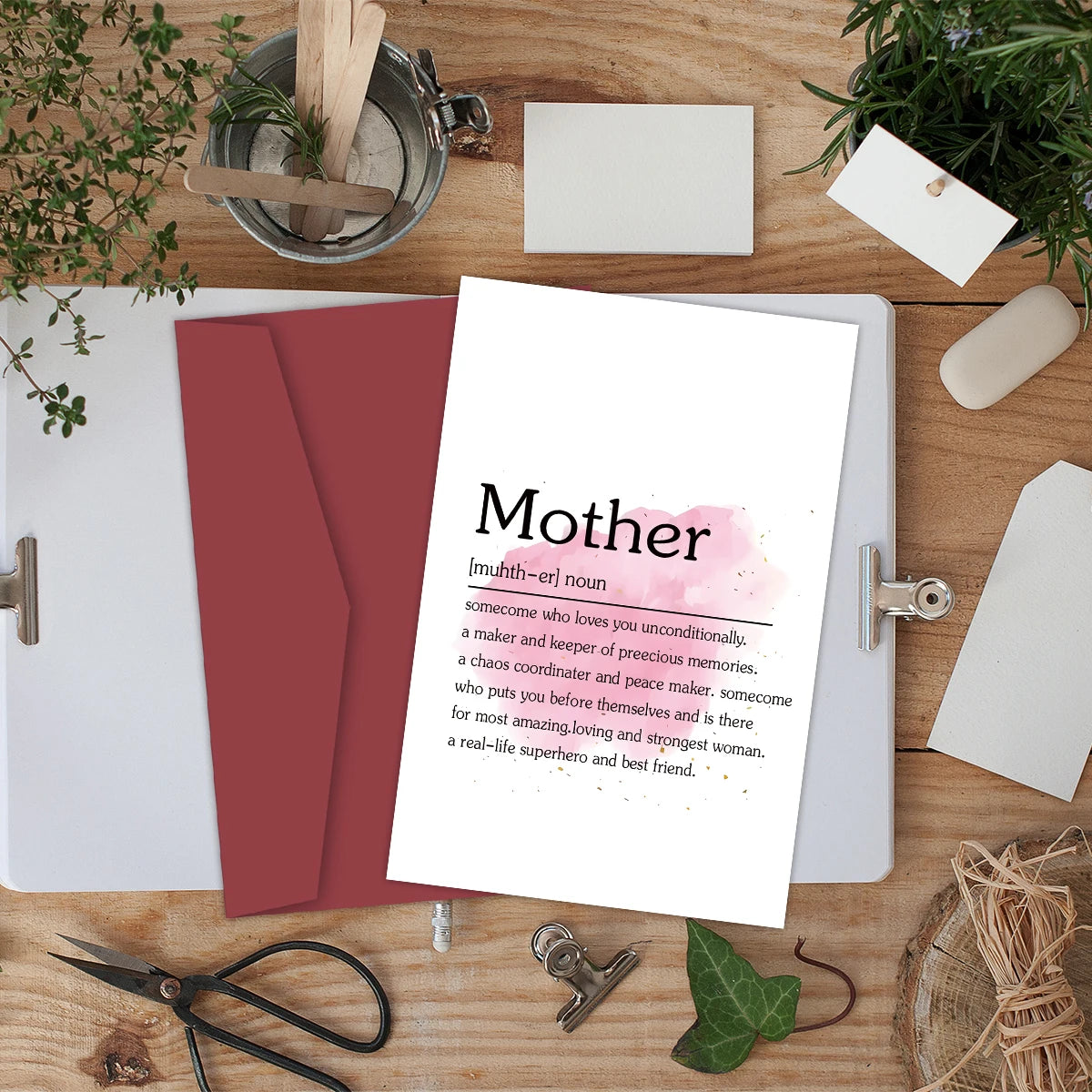 1PC Mother's Day Card with Envelope,Creative Birthday Card For Mom,Thank You Cards for Her,Holiday Greeting Card Gift for Mother
