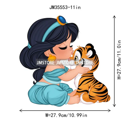 Love Cute Cartoon Little Baby Princess Girls Character Iron on DTF Transfers Washable Stickers Ready to Press for Clothes Bags