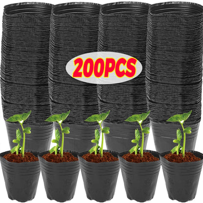 50/200pcs Black Seedling Nursery Pots Seed Starting Grow Cup Flower Plant Container Garden Vegetable Box Home Gardening Tools