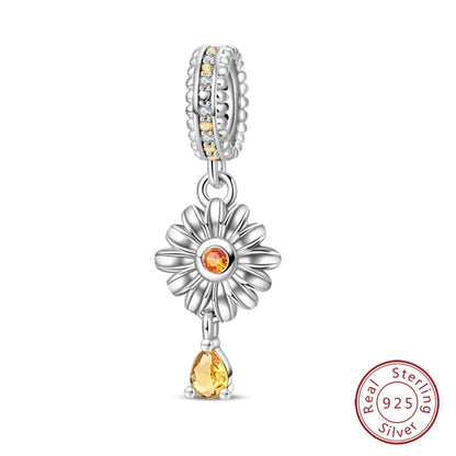 Springtime Charms 925 Sterling Silver Swallow Snail Butterfly Flower Charms Beads Fit Qikaola Bracelet DIY Birthday Jewelry Gift