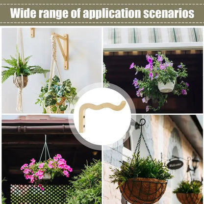 Natural Wood Wall Plant Hangers Wood Plant Hanger Plant Hangers  Hanging Flower Pot Hook for Wall Plant  Flower Baskets Lanterns