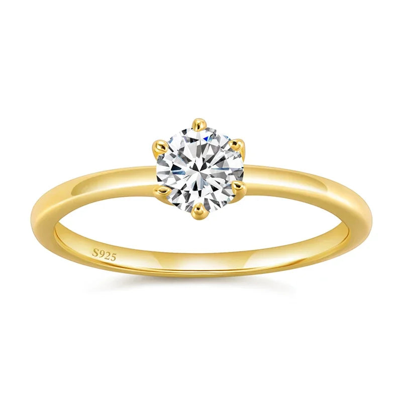 Trumium 0.5/1 Ct D Color Moissanite Ring For Women Diamond moissanite Rings s925 Silver Engagement Wedding Bands Fine Jewelry