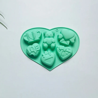 Angel Love Heart Shaped Silicone Chocolate Mold Cake Baking Tools Handmade Soap Candle Mould Valentine's Day Decorative Gift