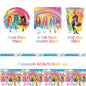 Cartoon Rainbow Doll High School Theme Background Birthday Party Decoration Supplies Disposable Cup Cutlery Balloon Baby Gift