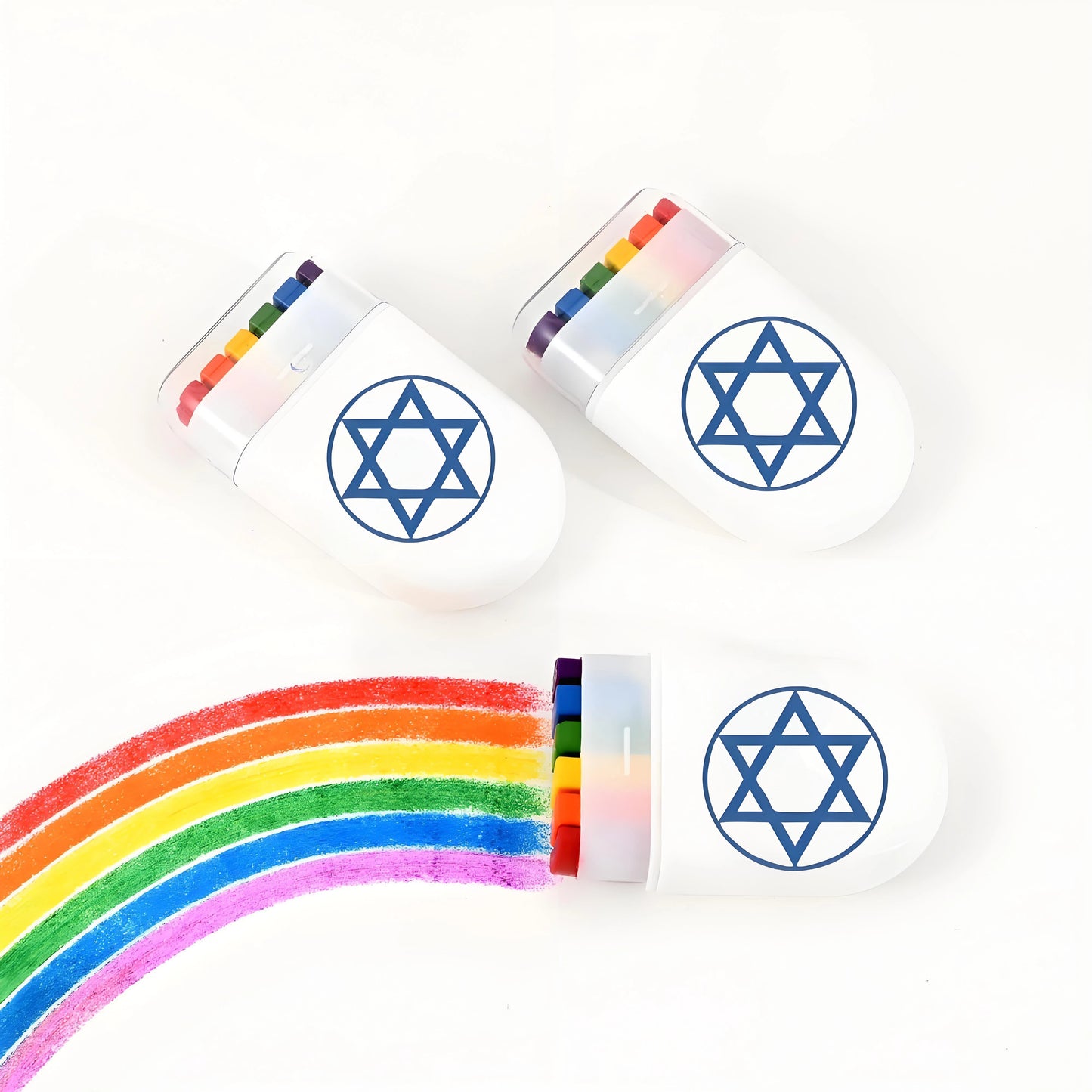 2 Pcs Rainbow Crayon Paint Color Set - Birthday Party Colorful Theme Oil Pastel Accessories, Family Christmas Halloween Gift