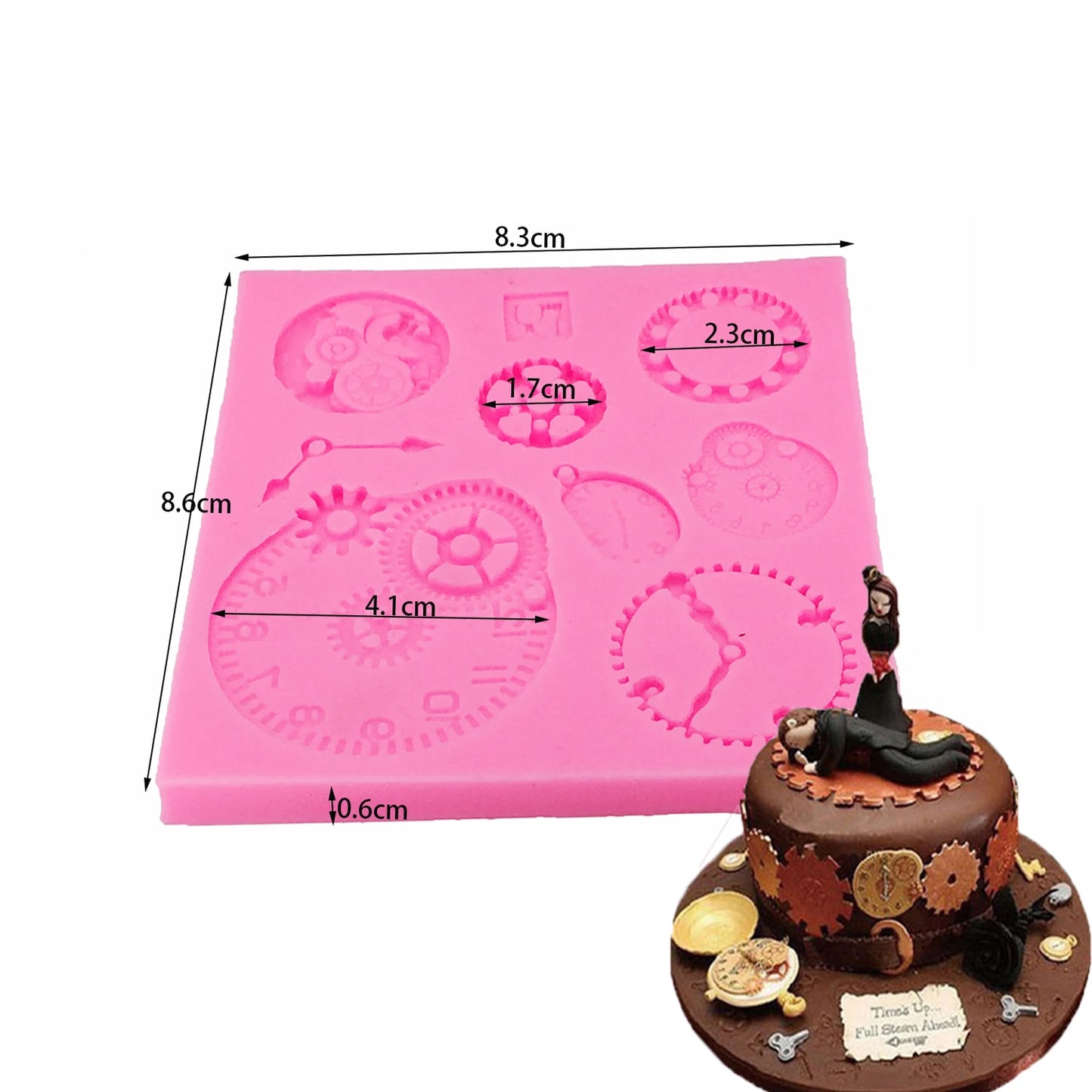 Lock Key Silicone Molds Fondant Chocolate clocks Mold Sugarcraft Clay DIY Baking Tool Cakes Cupcakes Decoration