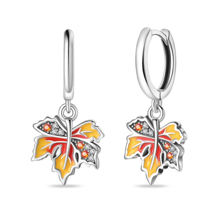 925 Sterling Silver Maple Leaf Stud Earrings for Women Girl Ear Studs Fine Jewelry Fashion Luxury Anniversary
