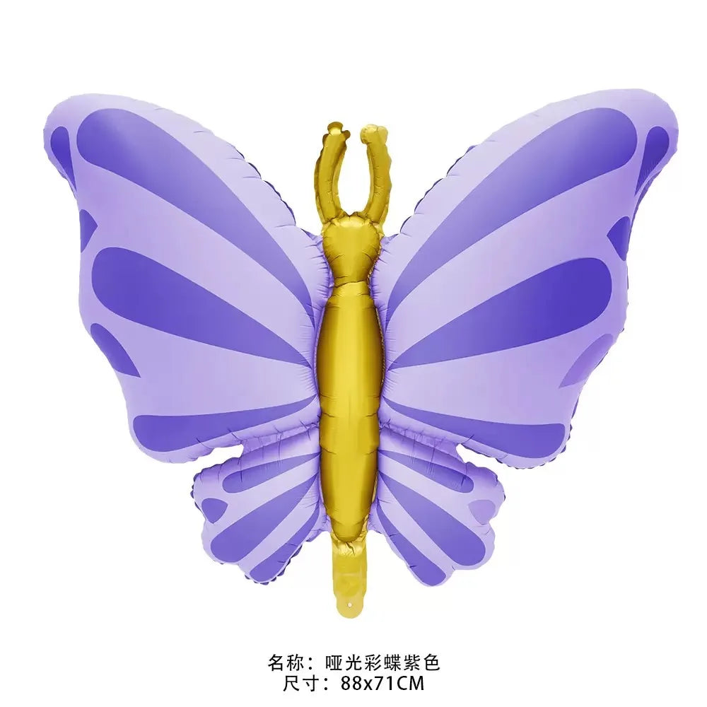 New 3D Butterfly Aluminum Film Balloon Forest Princess Style Children's Birthday Party Decoration Dreamy Wedding Decoration Cart