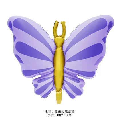 New 3D Butterfly Aluminum Film Balloon Forest Princess Style Children's Birthday Party Decoration Dreamy Wedding Decoration Cart